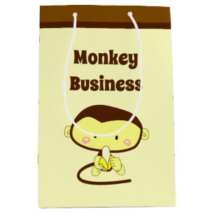 Sac Cadeau Moyen Monkey Business Drôle Cartoon Monkey Design