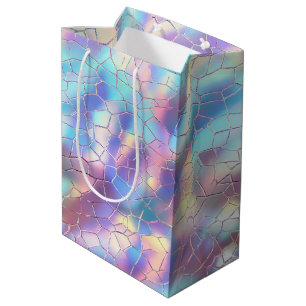 Sac Cadeau Moyen Monogramme Arrière - plan Holographique Foil Motif