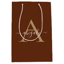 Monogramme cannelle or Brown | Élégant minimal