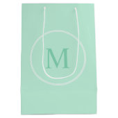 Sac Cadeau Moyen Monogramme couleur verte de la menthe moderne Modè (Dos)