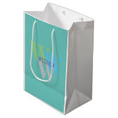 Sac Cadeau Moyen monogramme de nom INTIAL élégant minimal (Devant Angle)