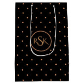 Sac Cadeau Moyen Monogramme de pêche et de Pois noirs (Dos)