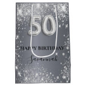 Sac Cadeau Moyen Monogramme de poussière de parties scintillant arg (Dos)