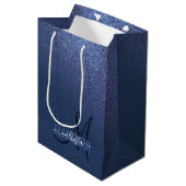 Sac Cadeau Moyen Monogramme diagonal de Parties scintillant bleue d (Devant Angle)