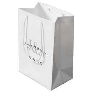 Sac Cadeau Moyen monogramme élégant chocolat mariage faveur