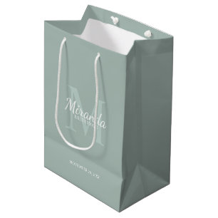 Sac Cadeau Moyen Monogramme et nom de la servante d'accueil personn