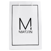 Sac Cadeau Moyen Monogramme et nom personnalisé moderne Medium Cade (Devant)