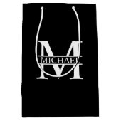 Sac Cadeau Moyen Monogramme et nom personnalisés (Devant)