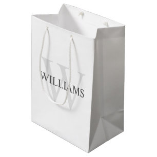 Sac Cadeau Moyen Monogramme et nom personnalisés