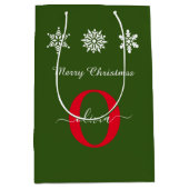 Sac Cadeau Moyen Monogramme Joyeux Noël Rouge Blanc Vert (Devant)