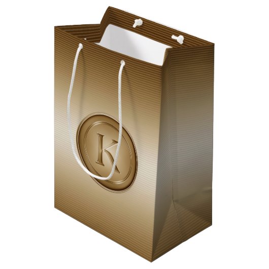 Sac Cadeau Moyen Monogramme "Lettre K" (Devant Angle)