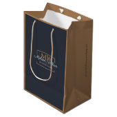 Sac Cadeau Moyen Monogramme noir (Devant Angle)