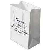 Sac Cadeau Moyen Monogramme nom écrivain violet modifier code QR en (Dos Angle)