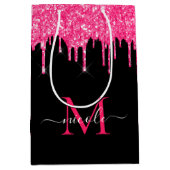 Sac Cadeau Moyen Monogramme Parties scintillant de séchage métalliq (Devant)