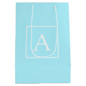 Sac Cadeau Moyen Monogramme simple bleu ciel (Dos)