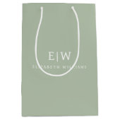 Sac Cadeau Moyen Monogramme Simple Élégant Minimaliste Professionne (Devant)