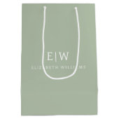 Sac Cadeau Moyen Monogramme Simple Élégant Minimaliste Professionne (Dos)