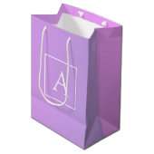 Sac Cadeau Moyen Monogramme simple | Ombre subtil rose/violet (Devant Angle)