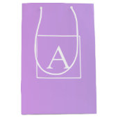 Sac Cadeau Moyen Monogramme simple | Ombre subtil rose/violet (Devant)