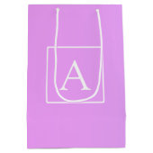 Sac Cadeau Moyen Monogramme simple | Ombre subtil rose/violet (Dos)