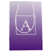 Sac Cadeau Moyen Monogramme simple | Plutôt Violet Ombre Gradient (Devant)