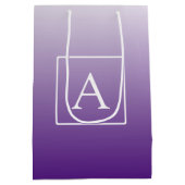 Sac Cadeau Moyen Monogramme simple | Plutôt Violet Ombre Gradient (Dos)