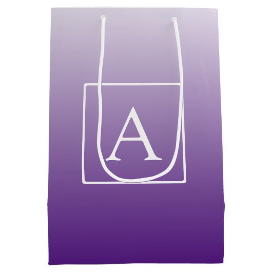 Sac Cadeau Moyen Monogramme simple | Plutôt Violet Ombre Gradient (Dos)