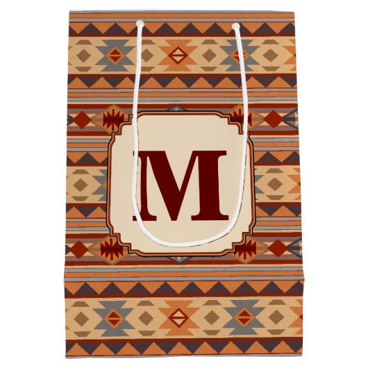 Sac Cadeau Moyen Monogramme Tan Design Sud-Ouest (Dos)