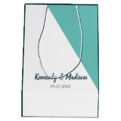 Sac Cadeau Moyen Monogramme turquoise 💍 Élégance géométrique moder (Dos)