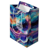 Sac Cadeau Moyen Monographie de parties scintillant d'agate arc-en- (Devant Angle)