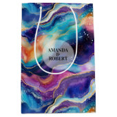 Sac Cadeau Moyen Monographie de parties scintillant d'agate arc-en- (Devant)