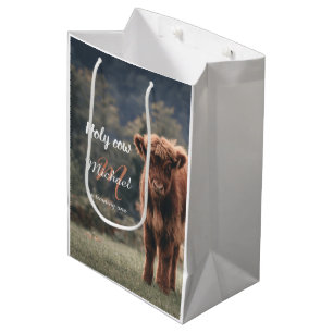 Sac Cadeau Moyen Monographie de veau de vache Highland premier anni