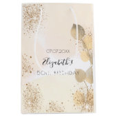 Sac Cadeau Moyen Monographie dorée de parties scintillant d'eucalyp (Devant)