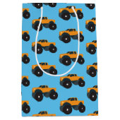 Sac Cadeau Moyen Monster Camion Véhicule Orange Bleu (Devant)