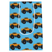 Sac Cadeau Moyen Monster Camion Véhicule Orange Bleu (Dos)