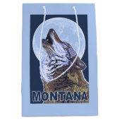 Sac Cadeau Moyen MontanaWolf hurlant (Devant)