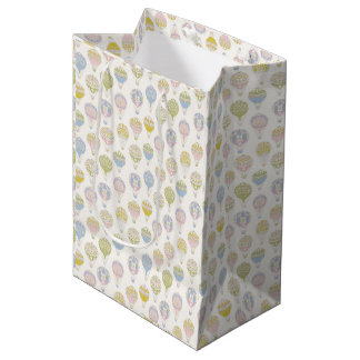 Sac Cadeau Moyen Montgolfière Pastel Rétro Bébé Fantaisiste