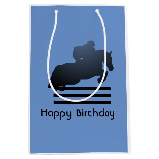 Sac Cadeau Moyen Montrez le cavalier qui franchit un obstacle. (Devant)