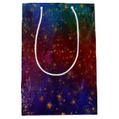 Sac Cadeau Moyen Moody Ombre | Psychédélique Grunge Gold Stardust M (Devant)