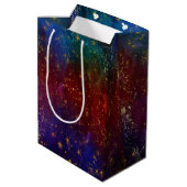 Sac Cadeau Moyen Moody Ombre | Psychédélique Grunge Gold Stardust M (Dos Angle)
