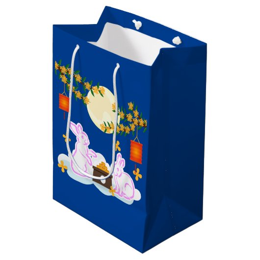 Sac Cadeau Moyen Moon Rabbit Mooncake Osmanthus (Devant Angle)