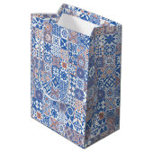 Sac Cadeau Moyen Moroccan tile bleu (Dos Angle)