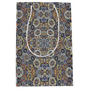 Sac Cadeau Moyen Mosaic bleu kaléidoscope