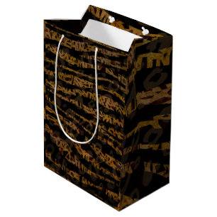 Sac Cadeau Moyen Mosaic Chic Elegant Safari Glam Jungle Imprimer
