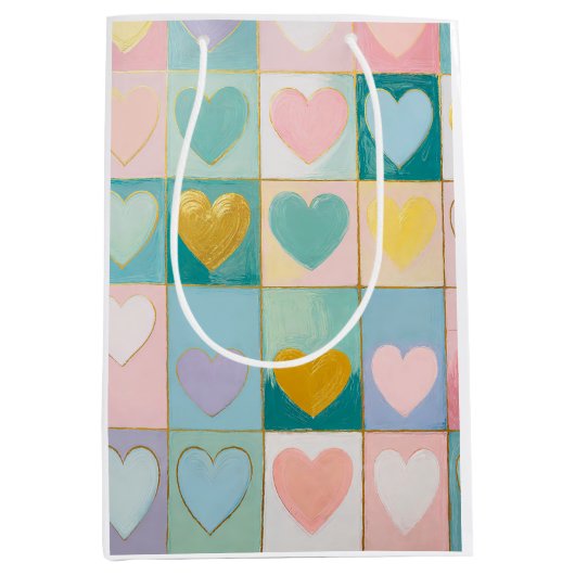 Sac Cadeau Moyen Mosaïque d'affection (Devant)