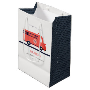 Sac Cadeau Moyen Moteur de camion feu de la Marine Rouge n'importe