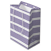 Sac Cadeau Moyen Motif à cinq bandes Ultra violet et blanc (Dos Angle)