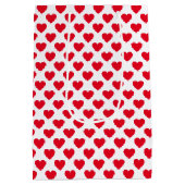 Sac Cadeau Moyen Motif à coeur rouge avec arrière - plan blanc (Dos)