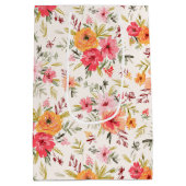 Sac Cadeau Moyen Motif à fleurs Orange Doodle Garden (Dos)