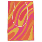 Sac Cadeau Moyen Motif Abstrait coloré rétro boucles ondulées (Devant)